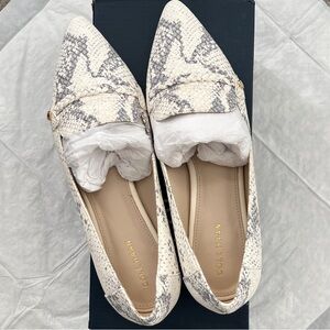 NIB Cole Haan Mabel Skimmer Women's Flats - Ivory and Gray Snakeskin